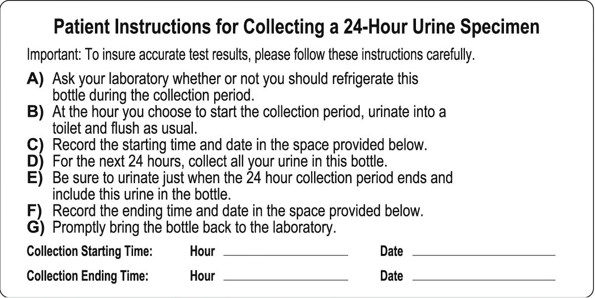B350 24H URINE COLLECTION BOTTLES