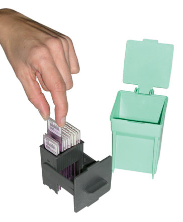 M905-12DGY VERTICAL MICROSPCOPE SLIDE STAINING RACK