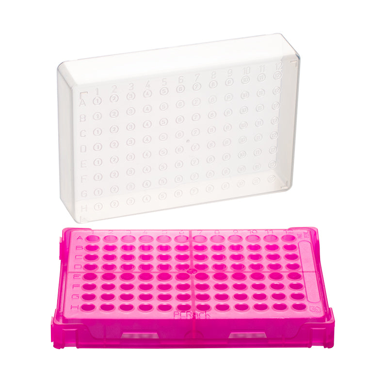 T328-96x PCR RACK WITH CLEAR LID