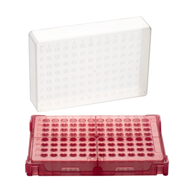T328-96x PCR RACK WITH CLEAR LID