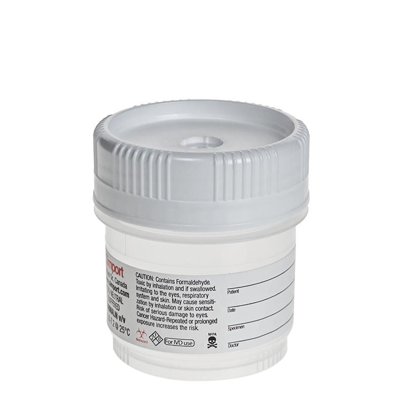 Prefilled formaline containers
